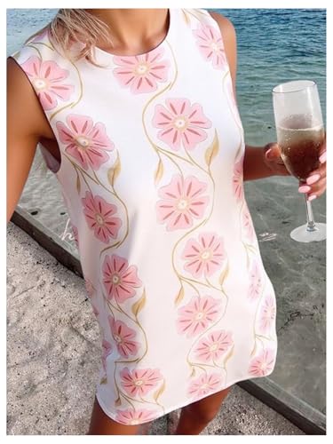 Floerns Women's Sleeveless Floral Tank Dress Crew Neck Beach Tunic Tank Dresses4