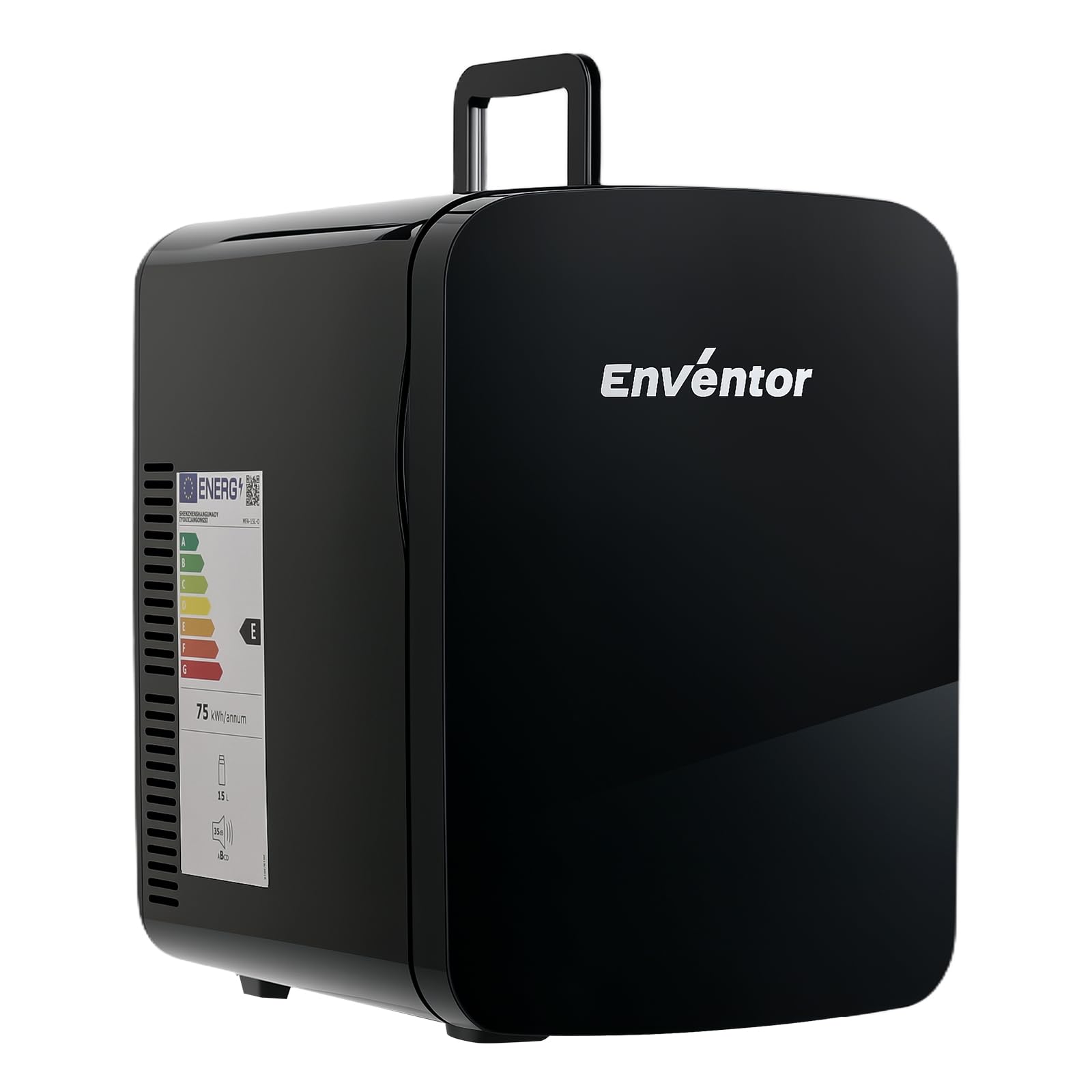 Enventor 15L/20 Latas Nevera Pequeña Negro, Mini Frigorifico con Enfriador y Calentador, Nevera Portatil con Alimentación 12V/220V, Mini Nevera para Habitacion, Oficina, Coche, Frutas y Bebidas