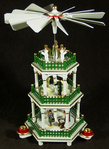 Dregano Christmas Pyramid White Color Carousel 3 Level