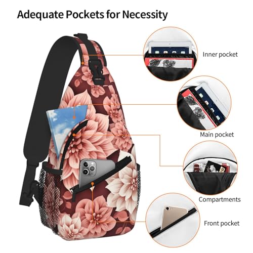 Mochila bandolera cruzada para mujer y hombre blanco floral miniatura 4