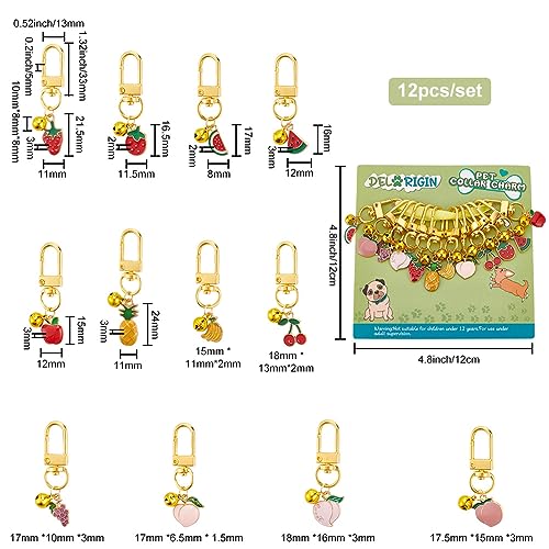 DELORIGIN 12pcs Enamel Pet Collar Bells - Image 2