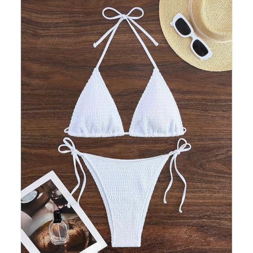 Maillot de bain deux pièces avec cordon réglable et tissu polyester résistant - 5