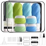 23 Pack TSA Approved Travel Bottles for Toiletries, Leak Proof Refillable Travel Size Containers Kit with Silicone Squeezable Bottles Jars for Shampoo Lotion Conditioner, in Clear Bag, Blue