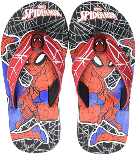 Image of Kidsville Spiderman Printed Blue Flipflops for Boys