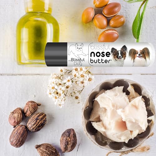 Image of The Blissful Dog Papillon Nose Butter for Dry, Cracked Skin, Lick-Safe Dog Nose Balm with Moisturizing Shea Butter, Almond, Olive, and Essential Oils, Pet Supplies, Uncented, 0.15 oz.