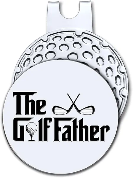 Hafhue The Golf Father Golf Ball Marker with Magnetic Hat Clip, Funny Golf Accessories and Golf Gifts for Men Dad Grandpa, Birthday Christmas for Golf Fan Golfer Golf Lover