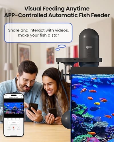 Wolmds WiFi Automatic Fish Feeder with 2.5K Camera, 2.4/5G Smart App Control & Vacation Timer, Precision Fish Food Dispenser, 230ML Moisture-Proof Visual Aquarium Feeder for 10+ Gallon Tanks — view 2