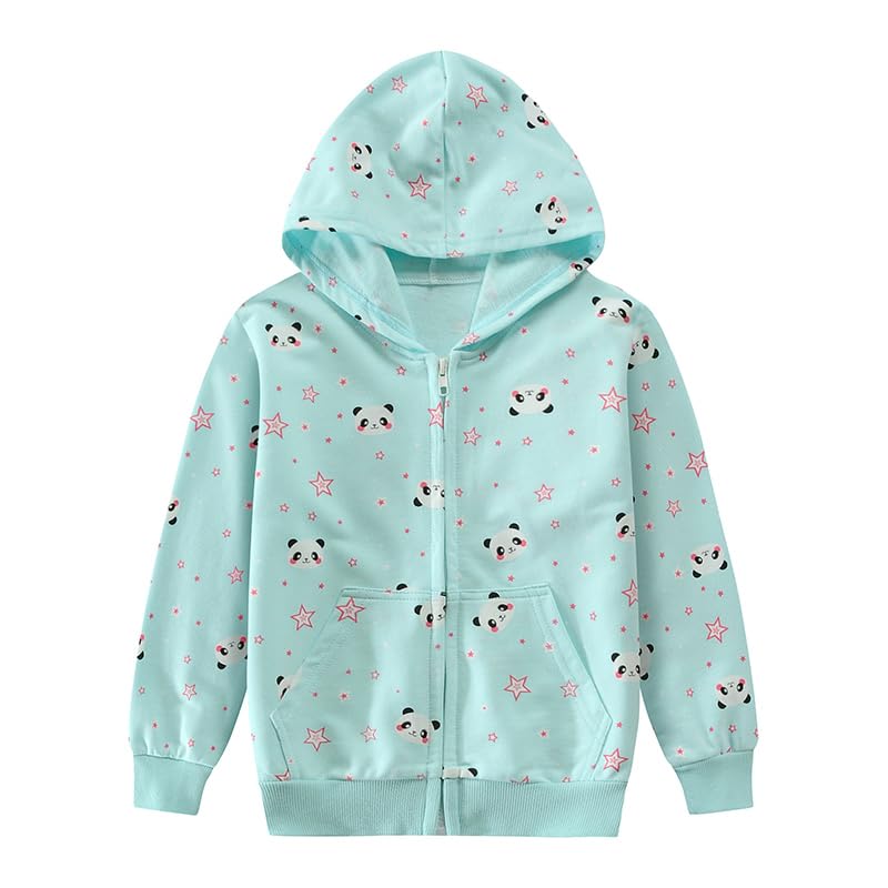 CM-KidGirls Zip-up Cotton Hoodie Toddler Jumper Pullover Sweatshirt dinosaur Unicorn Bunny Tee Tops Jackets with Hood Long Sleeve Shirt Cute Coat Hooded Outerwear for Kids 1-7 Years