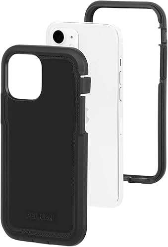 Miniatura 4 de Pelican - Serie Voyager - Funda para iPhone 12 Mini (5G), protección militar contra caídas, de 5.4 pulgadas, color negro