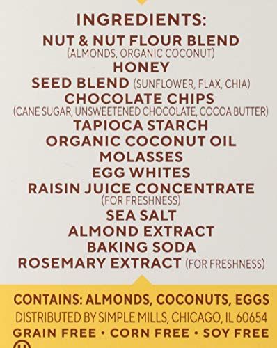 Simple Mills Soft Baked Dark Chocolate Almond Flour Bars 5 Count, 5.99 Oz #TOP2