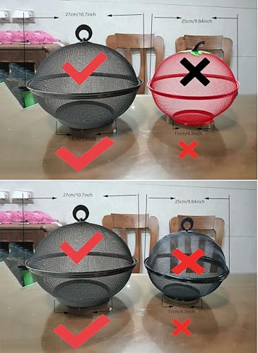 Fruit Metal mesh 'basket's with Lid - Snacks Food Covers - (2 'baskets' + 2 Lids; 4 Pieces Total) - Cosy Home Interiors Fruit Metal mesh 'basket's with Lid - Snacks Food Covers - (2 'baskets' + 2 Lids; 4 Pieces Total) - Image 4