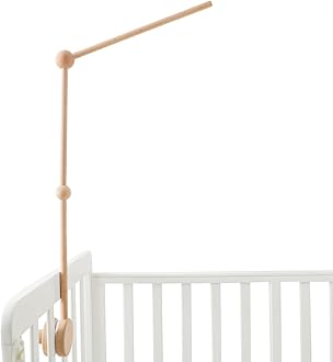 Mamimami Home Mobile Stand Wooden for Baby Wooden Crib Mobile Bed Bell Holder Bracket Mobile Holder for Changer Bed Bells and Toys (without Mobile)