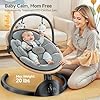 Electric Baby Swings for Infants, Bluetooth Infant Swing with Music Speaker, 3 Seat Positions, 5 Speeds and Remote Control for Newborn Boy Girl, Indoor & Outdoor Use, Black #2