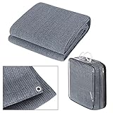 Laneetal hochwertige Outdoor Campingmatte, Teppich für Zelt Wohnmobil aus HDPE, Vorzeltteppich mit Aluminiumschlaufen Tragetasche, Outdoor Campingteppich bläulich-grau 250x400cm