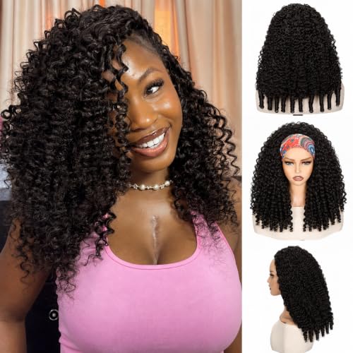 18" Burmese Curly Half Wig 280g Synthetic Half Wig for Women #2 Black Brown