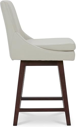 Miniatura 3 de CHITA Taburete de bar giratorio de altura de mostrador, taburete de bar tapizado, altura del asiento de 26.8 pulgadas de alto, piel sintética en
