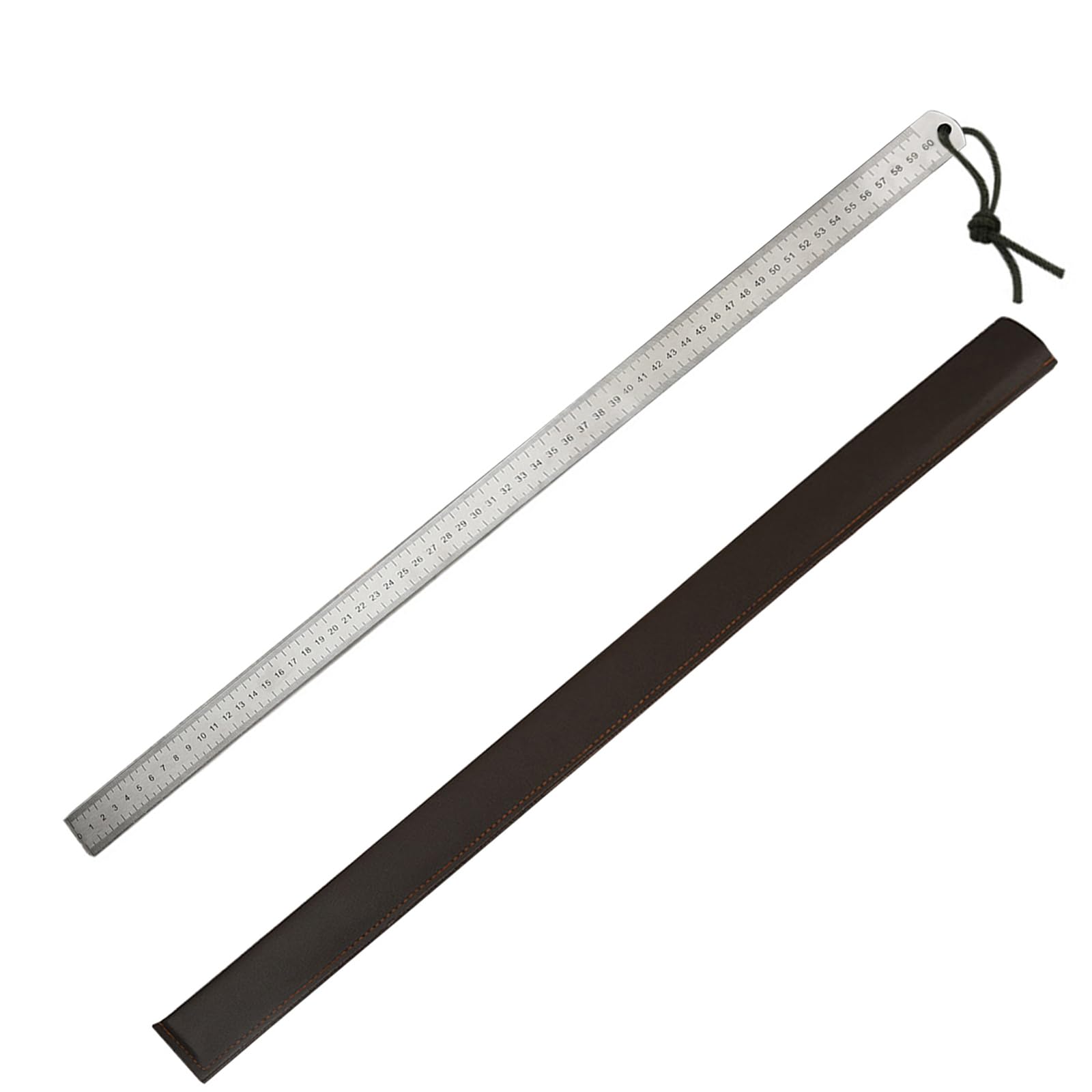 Jazuaiao With Leather Cover Professional 5Mm Thick Steel Rulers Ergonomic Grips Erosion Resistant Rulers For Architects & Projects Erosion Resistant Steel
