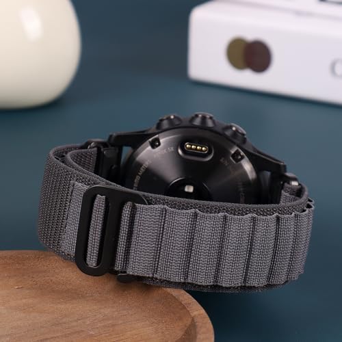 Image of Premium Nylon Strap 22mm for Garmin Forerunner 945, Fenix 5, 6, 7 Smartwatch - Alpine Loop