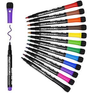 Anyuke Whiteboard stiften, 12 kleuren, whiteboard stift, boardmarker met spons magneten, Dry Erase marker voor…