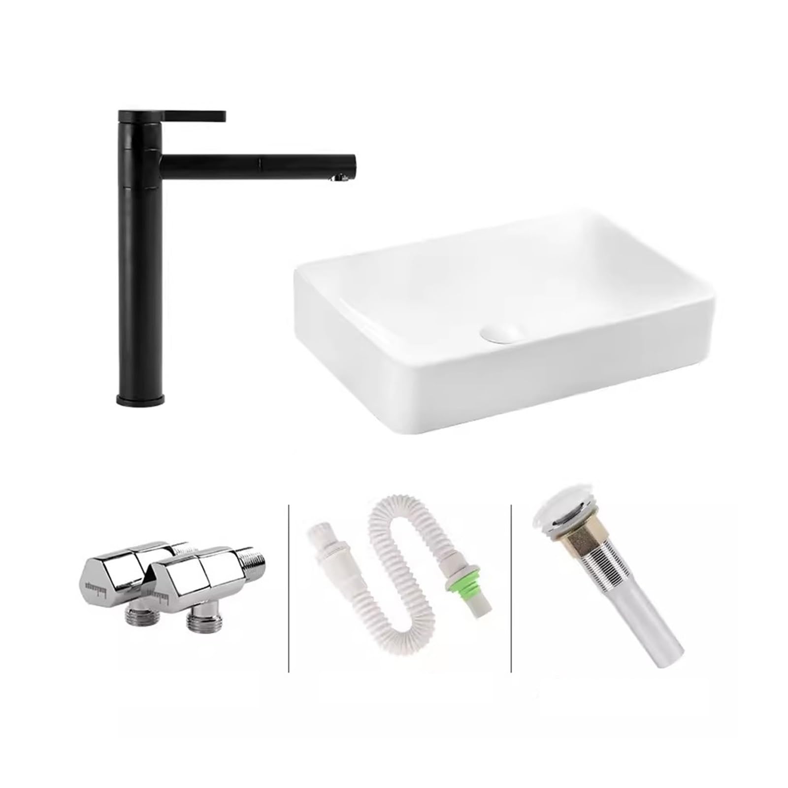 ASerZenith Bathroom Sink Vessel Modern Minimalist Table Basin On The Counter Basin Rectangular Washbasin Ceramic Basin Table Washbasin Art Basin Vessel Sink