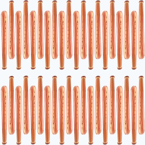 Sonarun 40 Pack 31.5 Inch Inflatable Baseball Bat Blow up Wood Grain Baseball Bat Inflates for Carnival Birthday Pool Summer Beach Baseball Party Favors