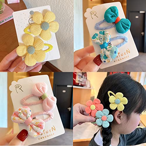 Hairpin Candy-colored kid's hair accessories, Cute Girls Hair Clips - Side Broken Hairpin - Plush Flower Clip Colorful Flowers Bow knot Headdress Kid's Hair Accessories Package Include 6pcs Hairpin