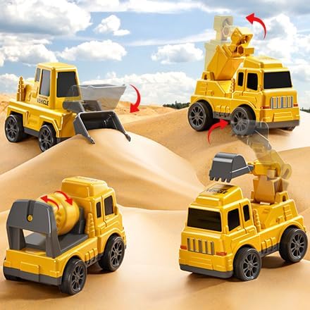 Trucks for Toddlers 2-4 Years 1-3 4-8 4-7 Boys Girls, 5 in 1 Construction Carrier Toy Trucks for Kids, Detachable Transport Trailer Toy, 1 Year Old Boy Gifts Birthday Toy - Image 7