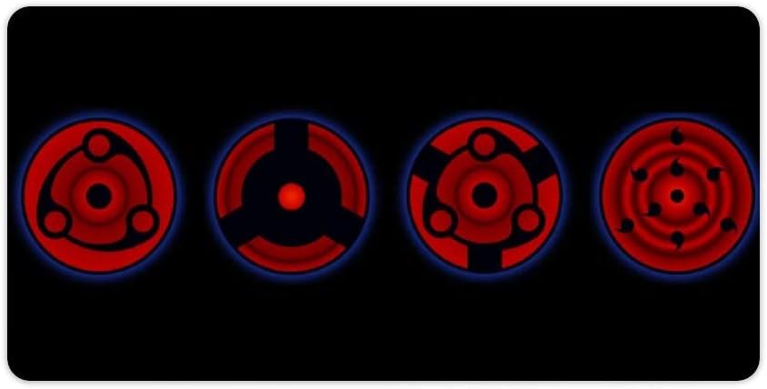Naruto Mouse pad,Naruto Mangekyou Sharingan (3),Large Gaming Mouse Mat,Desk Mat,Waterproof Anti-Dirty Non Slip Lockrand Mousepad,Perfect for Home Working,40x80cm 15.8x31.5 inch