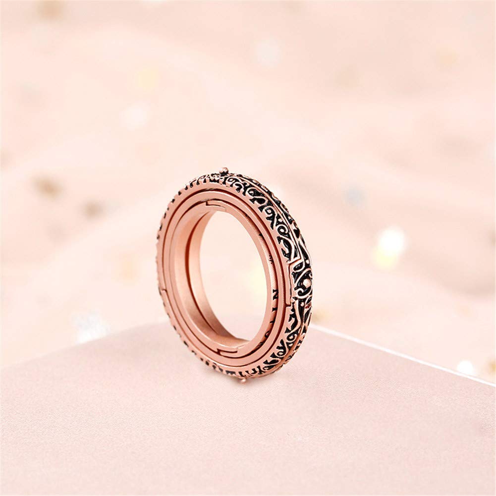 Jeulia Anillo de bola de esfera astronómica, para mujer, hombre, plegable, anillo de dedo cómico, cadena de plata de ley 925, collar para parejas, regalos de joyería (5-9.5 tamaños)