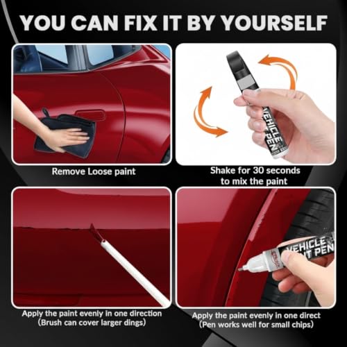 Image of XDOTOAR for Maruti Suzuki Dzire Gallant Red (Z5H) Car Scratch Remover Touch Up Paint Pen | 2-in-1 Automotive Paint Pen for Deep Scratches & Paint Chip Repair | Exact Colour Match | Quick Dry | Rust Protection | 18ml