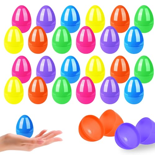 24x Ostereier Plastik überraschungsei Ostern 6cm Plastikeier Kunststoffeier überraschungseier Ostern Eier zum Befüllen Bunte Eier aus Kunststoff Zum Füllen von Süßigkeiten Geschenken an Oster