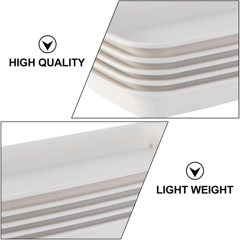 6PCS Rectangular Plastic Plant Saucers Tray Drip Tray Pot Saucer for Flower Pot Drip for Window Sill Window Shelf 9.73"x4.33"x0.86"