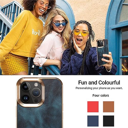 Coque iPhone 15 en cuir véritable de luxe et étui de protection fin - 7