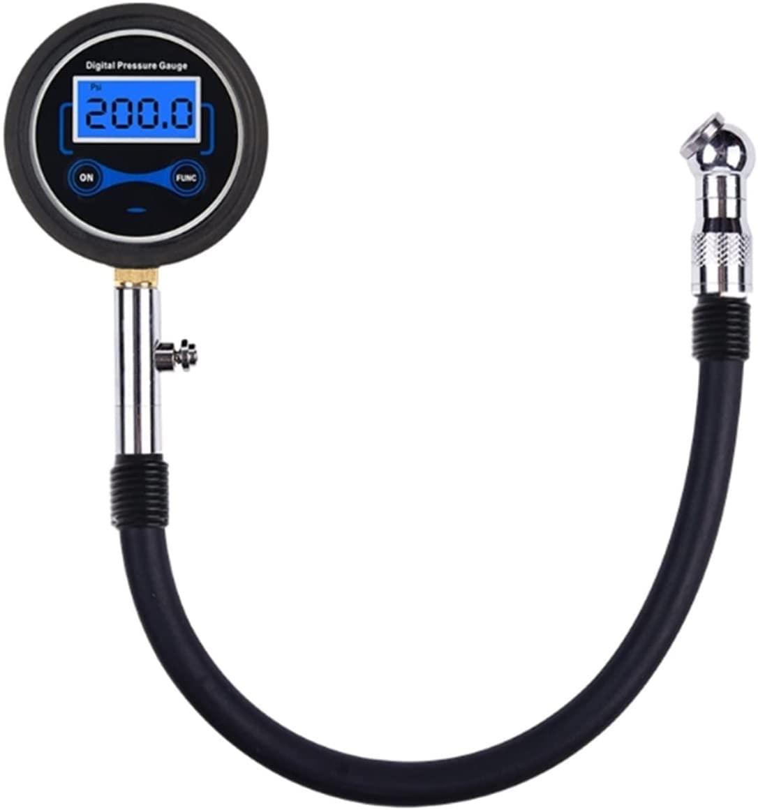 Manometro per Pneumatici Manometro per Pneumatici Display LCD con Adattatore per Tubo di prolunga (A)
