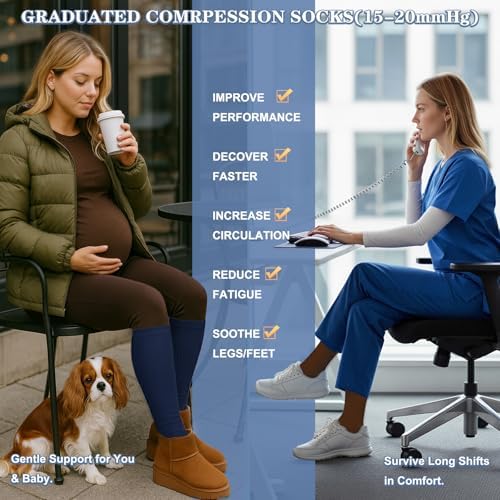 Compression Socks for Women and Men Circulation (3 Pairs) is Best Support for Running Athletic Cycling Hiking