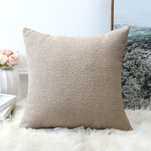Artscope Pack of 1 Textured Boucle Cushion Covers Square Pillow Cases Cozy Soft Decorative Couch Pillow Covers for Chair Sofa Bedroom Living Room Home Decor 45x45cm - Image 3