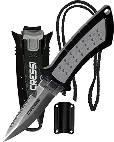 Cressi Short Blade Knife for Scuba Diving and Spearfishing with Quick-Release Sheath & Hose Holder - Lima: designed in Italy
