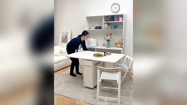 Amazon.com - TDVFGDF Folding Dining Table with Chairs, Solid Wood