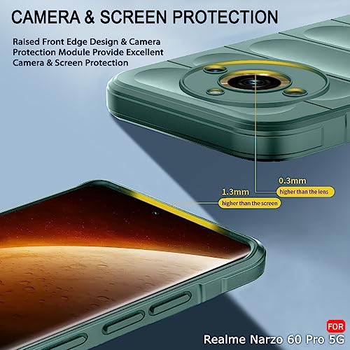Image of TheGiftKart Liquid Silicon Back Cover Case for Realme Narzo 60 Pro 5G | Shockproof Military Grade Protection | Micro-Fibre Cloth On Inner Side | Anti-Slip Grip Realme Narzo 60 Pro Back Cover (Green)
