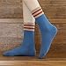 ANIDL 5 Pairs Fashion Striped Athletic Socks,Casual Cute Vintage Crew Socks,All Season Socks for Women Girls (Style B - Multicolor 2)