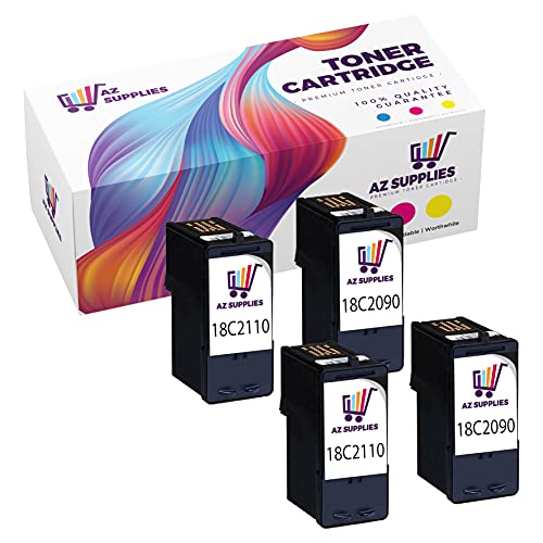 AZ SUPPLIES Compatible Ink Cartridge Replacement for Lexmark 18C2090 (No. 14) 18C2110 (No. 15) Compatible with X2600 X2630 X2650 X2670 Z2300 Z2320 (Set 2xBlack 2xColor - 2 Pack)