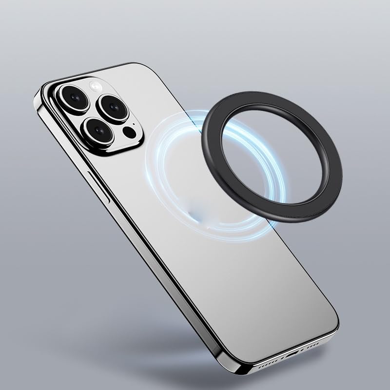 Magnetic Phone Holder Wall Mount Magnetic Ring Holder for MagSafe iPhone 17 16 15 14 13 12 Bathroom Shower Vanity Mirror Kitchen Window Gym Workout Record Nightstand RV Camper Trailer
