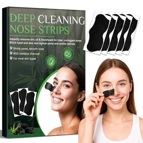 HuakChai Mitesserentferner Stripes, 80 Stück Mitesser Entfernen mit Aktivkohle, Mitesser Entfernen und Zum Freimachen verstopfter Poren, Geeignet für Alle Hauttypen, für Männer und Frauen