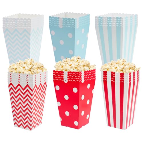 30 Pièces Boite Pop Corn, Sac Pot Pop Corn, Sachet Popcorn en Papier, Boîtes de Popcorn en Carton, pour Collations de Fêtes, Bonbons, Soirées Cinéma,...