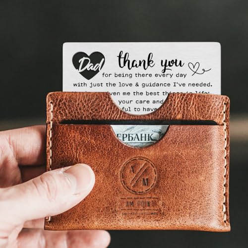 FOKCBOCM Dad Gifts from Daughter - Funny, Thank You Engraved Wallet Card for Father - Birthday, Father's Day, Thanksgiving, Christmas, Valentine's Day Gifts3
