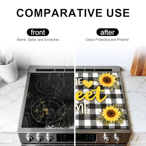 Image of Sunflower Stove Top Covers for Electric Stove, 28.4x20.5 in.