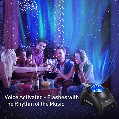 Leoity Star Projector For Bedroom, Aurora Projector With Remote Control; 3-In-1 Nothern Light Projector With Bluetooth Speaker, Built-In White Noise And Timer For Both Kids And Adults - Black #TOP6