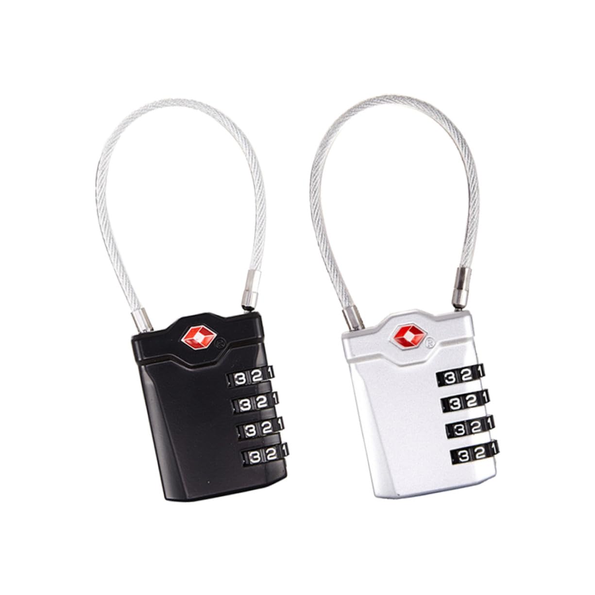 2 Stück Kofferschloss mit Zahlencode, Zinklegierung, Reise