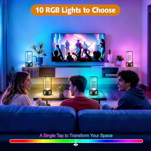 Image of Portable Table Lamp for Outdoor Indoor: Cordless Rechargeable Desk Lamp with 10 Colors - Shower Lamp with Stepless Dimmable - Metal Battery Operated Lantern Light for Bedroom /Bar /Coffee Shop /Camping