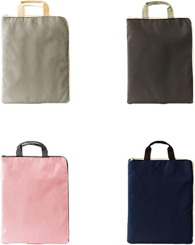 Miniatura 3 de Carpeta de archivos de mano con cremallera, carpeta de archivos de lona, bolsa portátil para documentos, ideal para oficina, escuela, negocios,